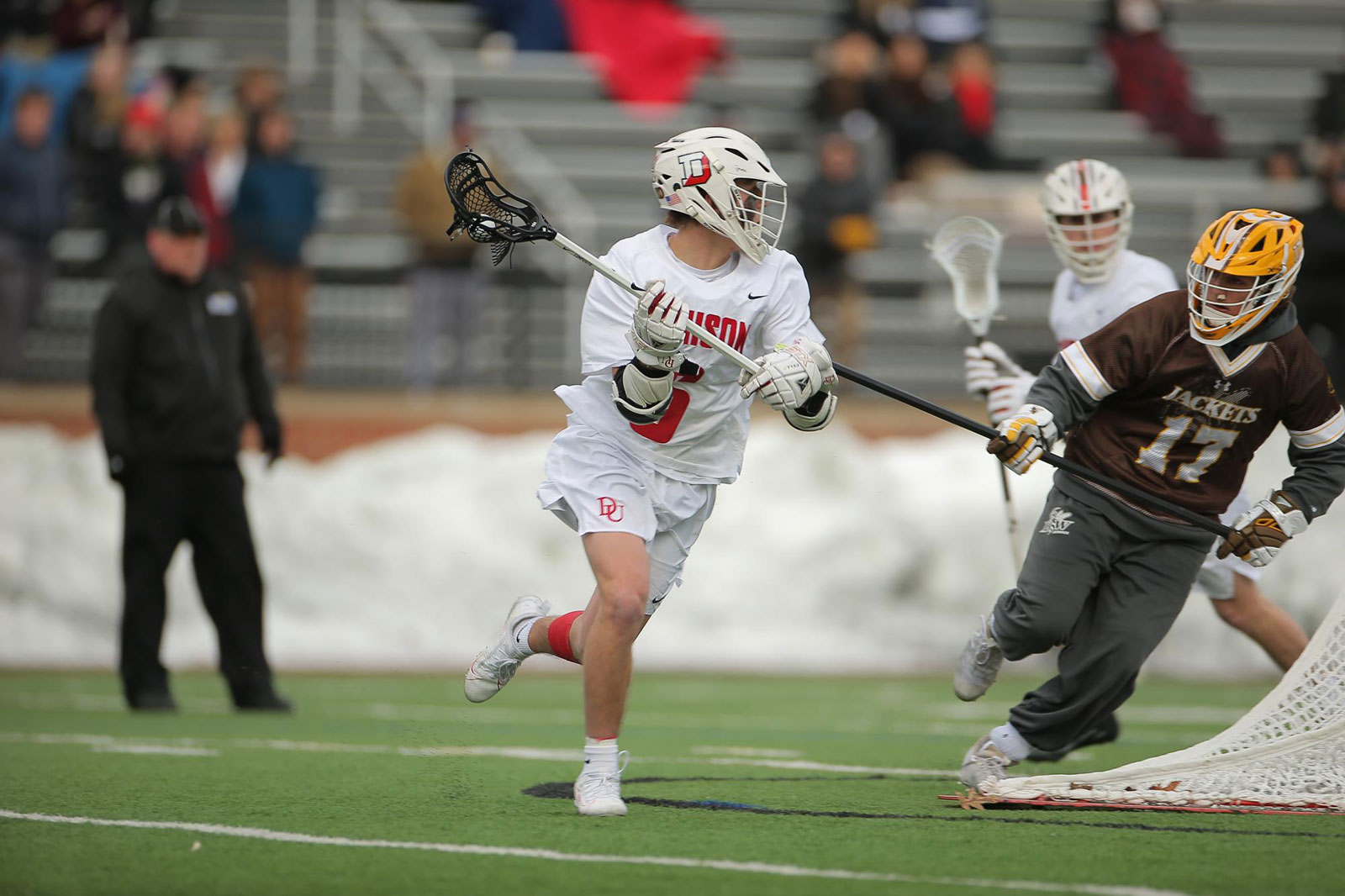 Lacrosse player Luke Fisher was a starter on the Big Red’s conference championship team in 2022 and ranked fourth in the NCAC with 66 points.  (Credit: Jace Delgado)