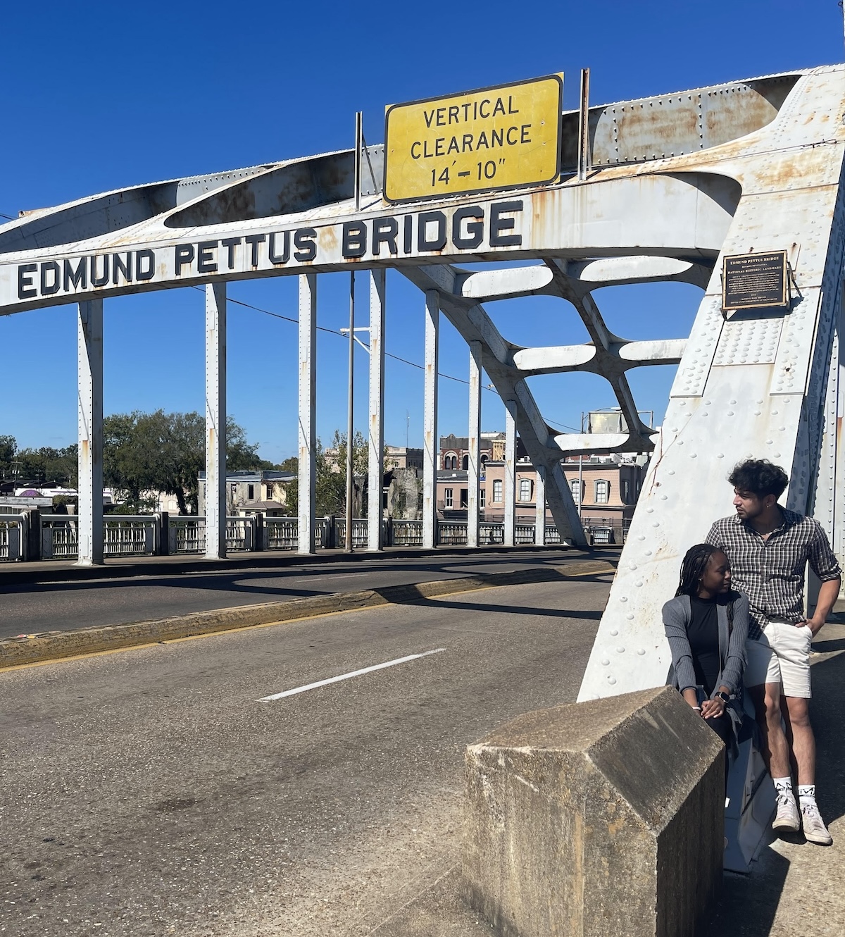Tony Baldovinos ’25 on the Edmund Pettus Bridge in Selma, Alabama