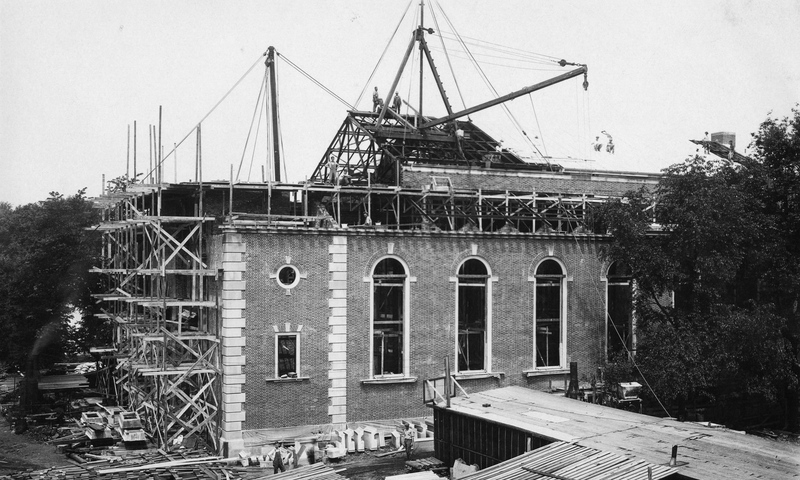 Swasey Chapel under construction