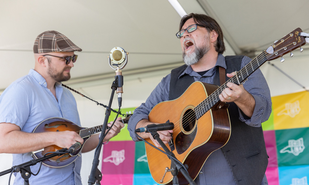Adam Schlenker and Hayes Griffin performing at the Ohiolina Festival