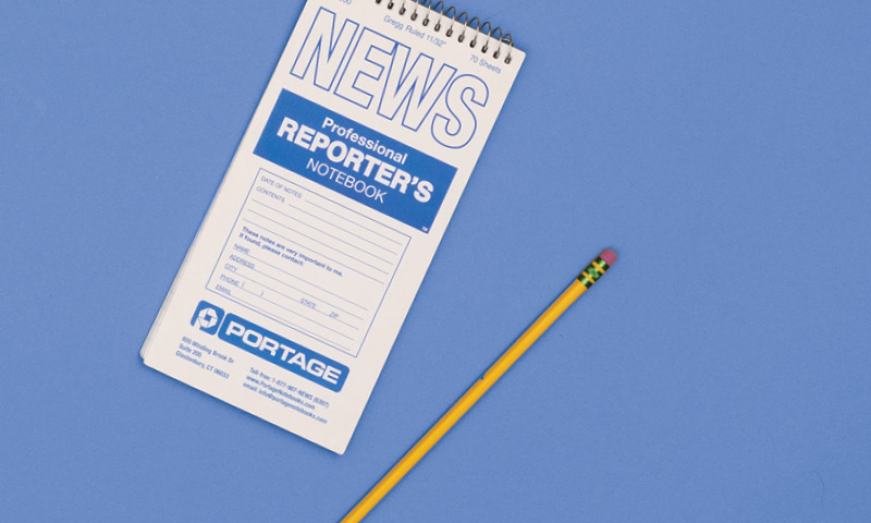 News notepad and pencil