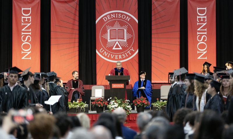 President Weinberg delivers his commencement address to the Class of 2024.