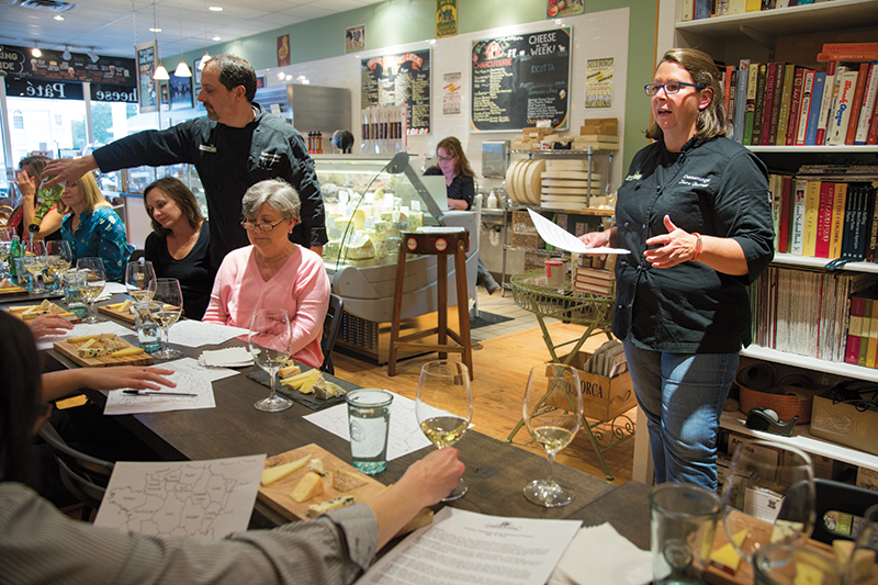 This is “Cheese School,” a monthly event that boils down to a cheese tasting and education.