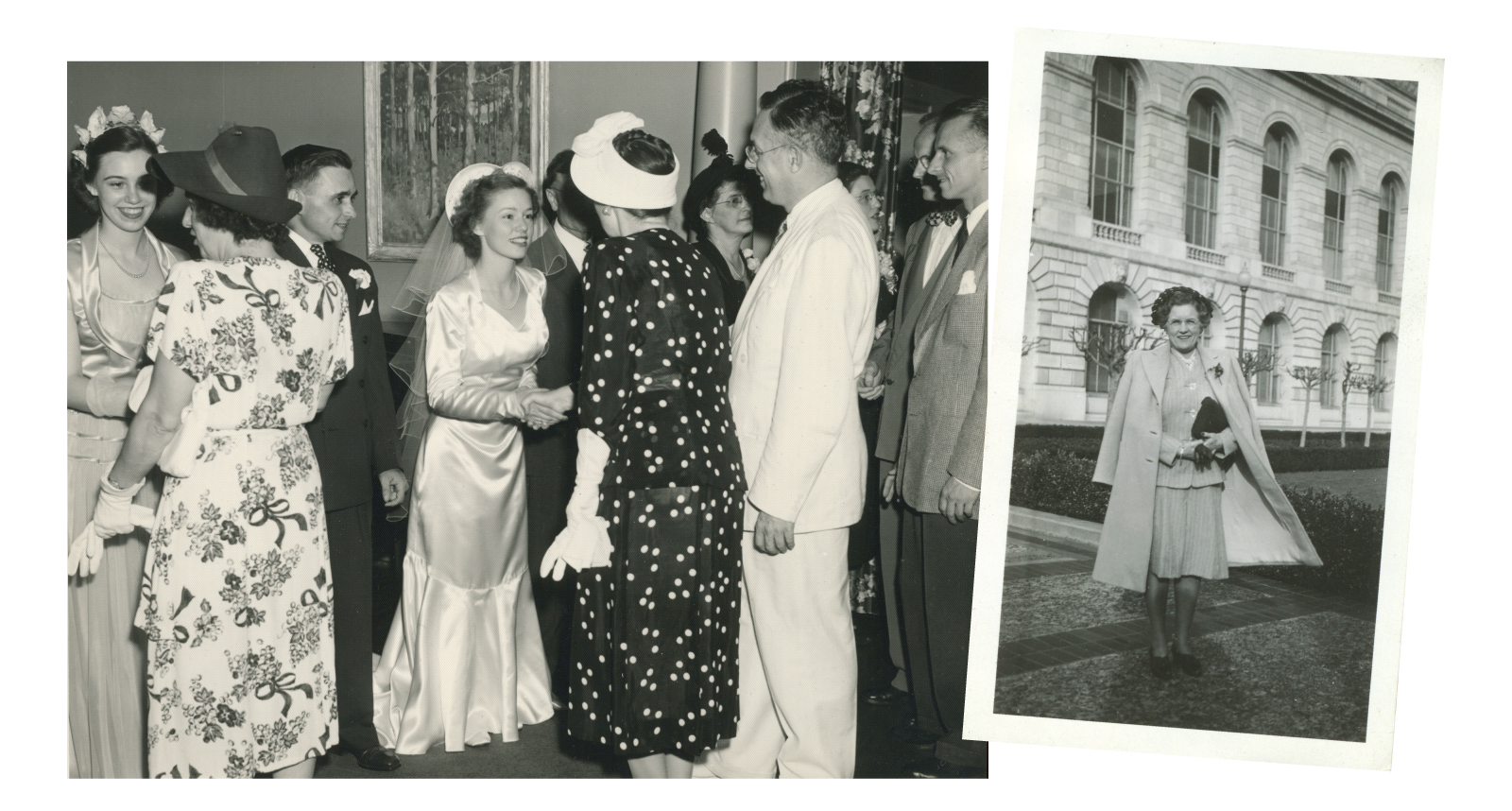 A Beautiful Life: Anne Rolt-Wheeler Skidmore married Merle Skidmore on July 25, 1949. Her sister Pat (pictured left) was a bridesmaid, and Denison President Kenneth Brown and his wife (greeting the bride) were guests. Ruth Hobart Rolt-Wheel…
