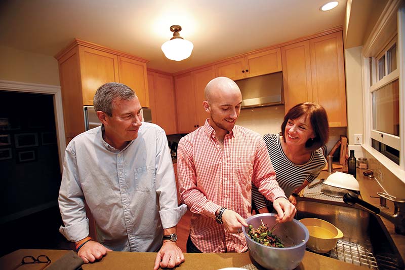 “I don’t feel very fortunate that I have this health situation with my kids,” says Brock Greene (left), “but I do feel very fortunate that I have the skills useful in getting research started.” The Greenes, including Spencer’s mother, Pam B…