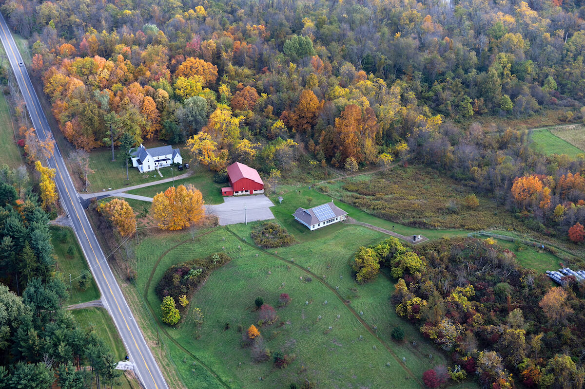 Aerial of the Biological Reserve showing the Polly Anderson Field Station