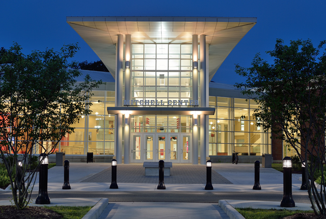 Entryway to Mitchell Recreation and Athletics Center