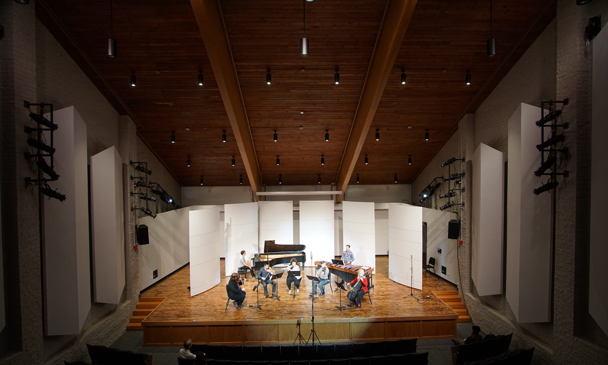 Members of a Denison chamber ensemble perform in Burke Recital Hall