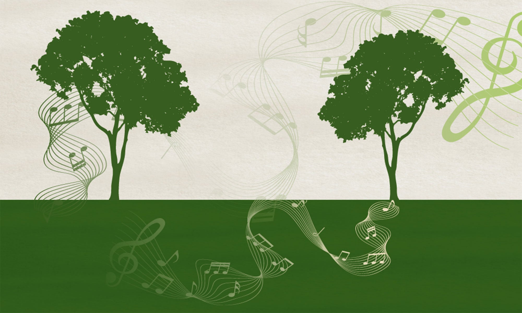 Trees and music notes