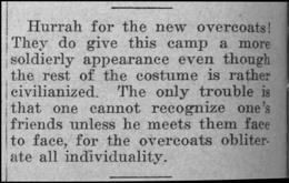 Newspaper clipping: "Overcoats"