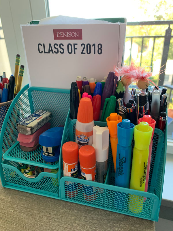 pens with Denison class of 2018 notebook