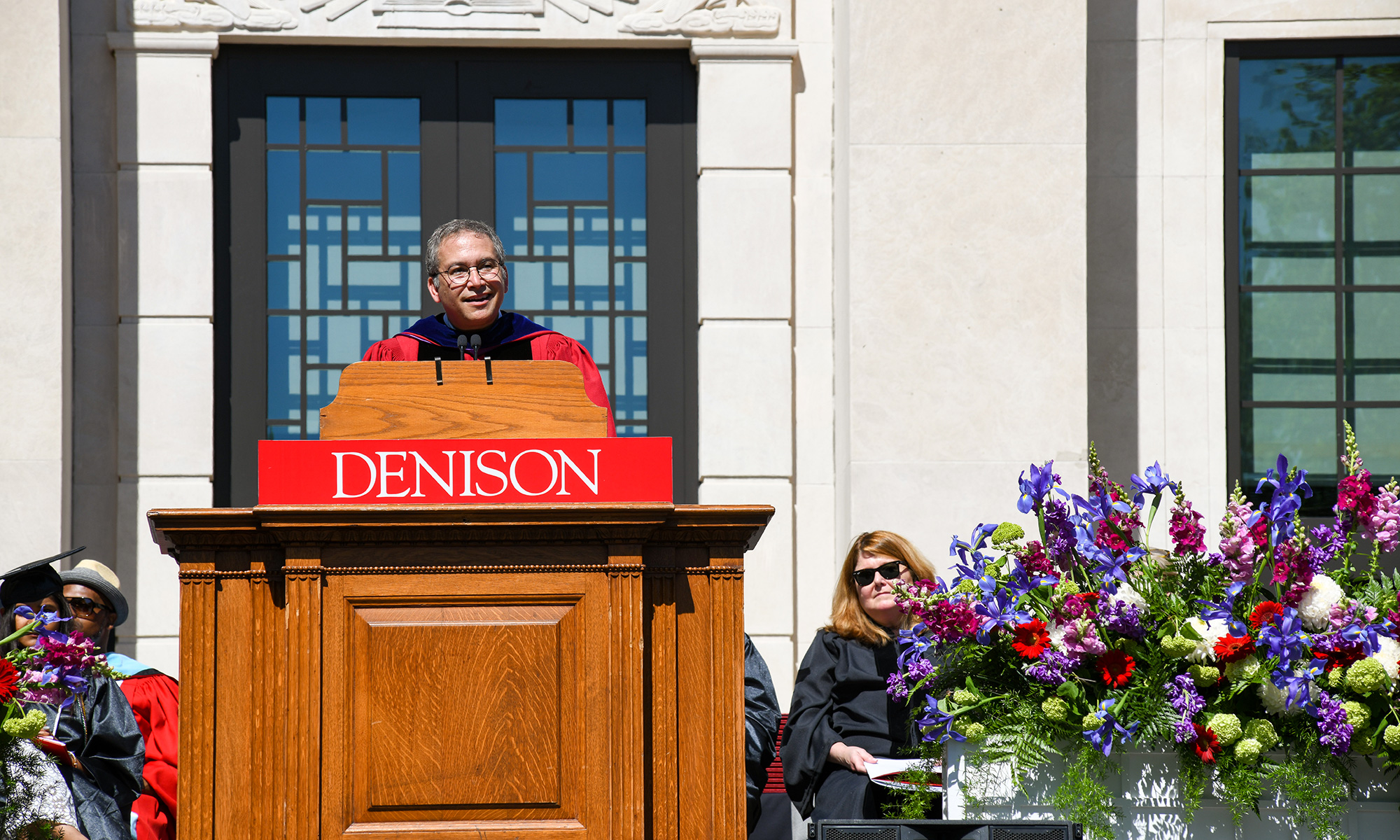 President Weinberg speaking at commencement