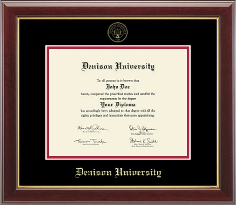 Denison diploma frame