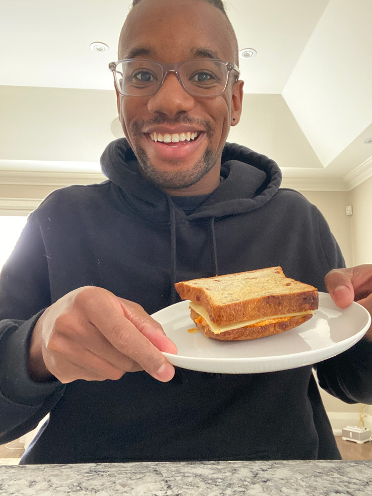 Christien Kelly with a sandwich
