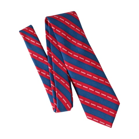 blue and red striped tie