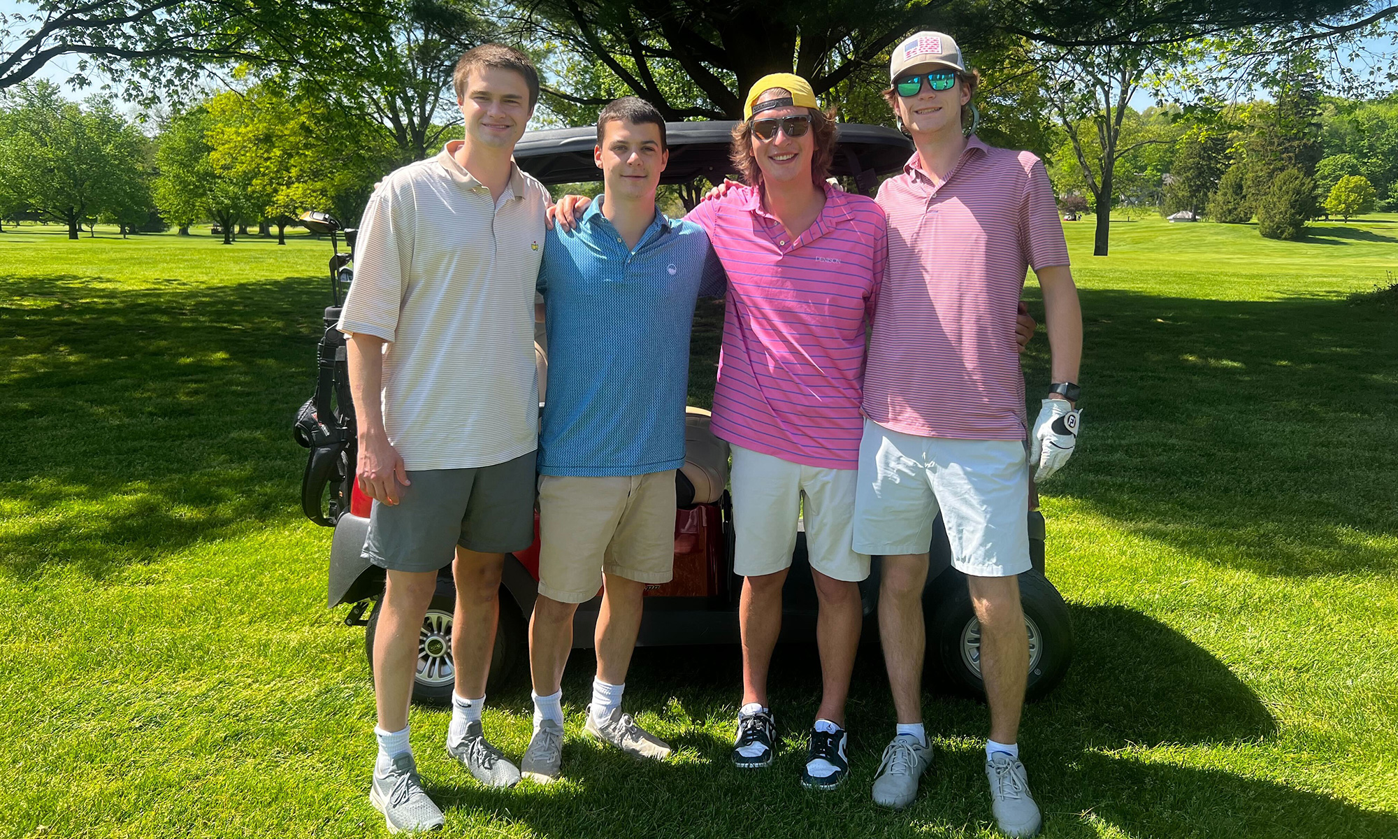 Charlie Gray, Colson Stutz, Nate Swift, and Andrew Fluri at the Denison Golf Course.