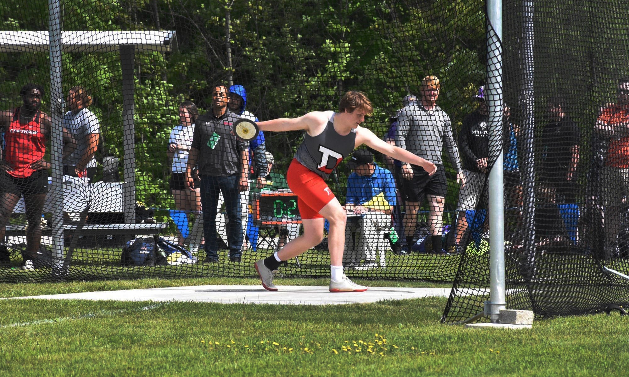 Gabe Springer throwing a disc