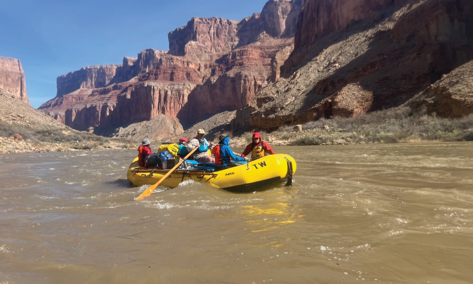rafting down the Colorado River
