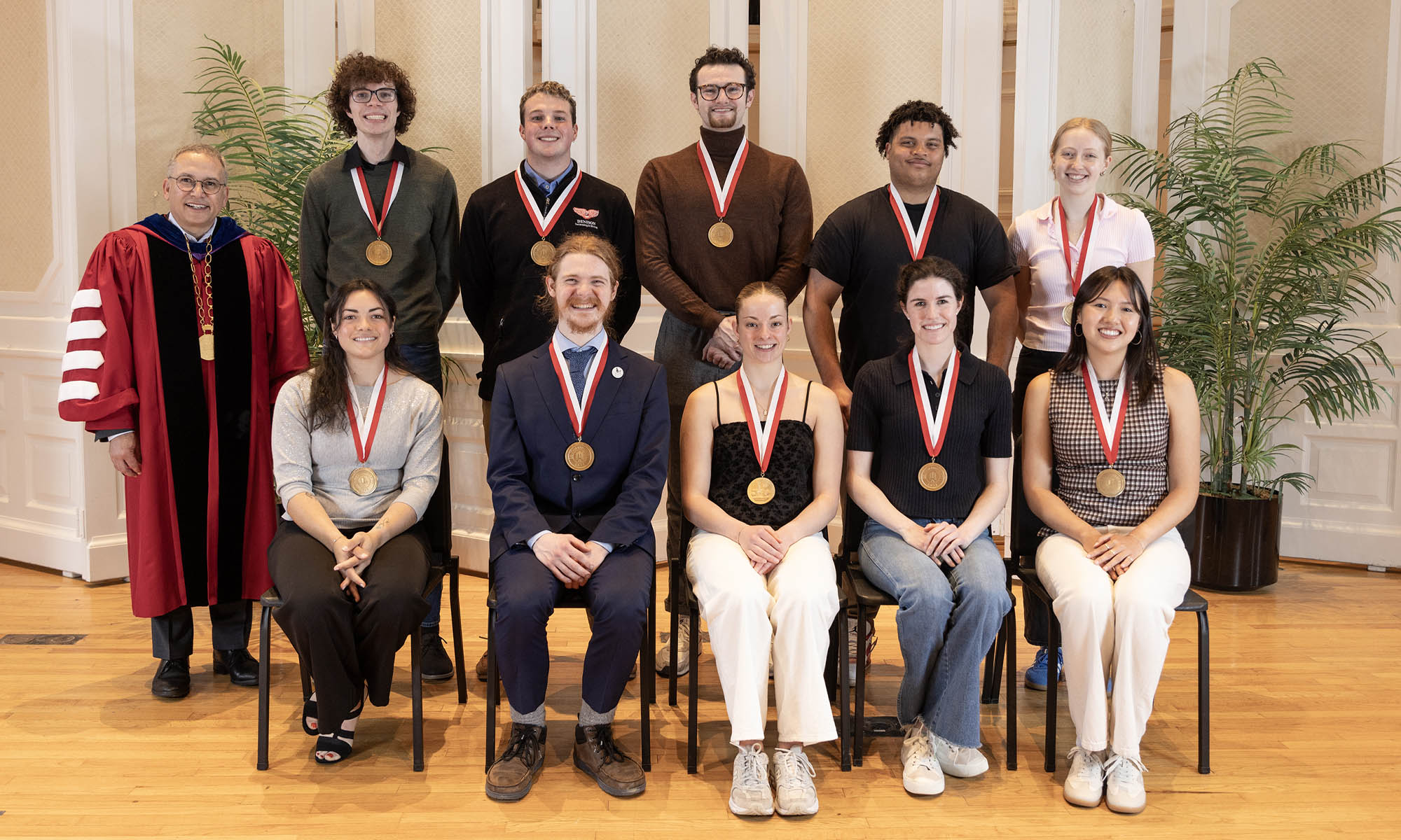 Our President's Medalist post with their medals and President Adam Weinberg