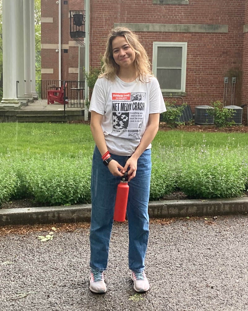 Beril Gültekin stands outside Beta.