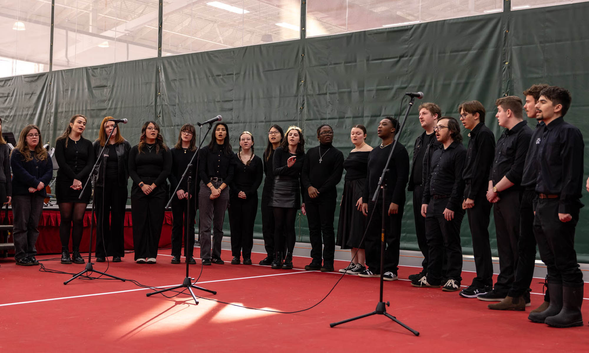 Denison students singing at the Mitchell Center
