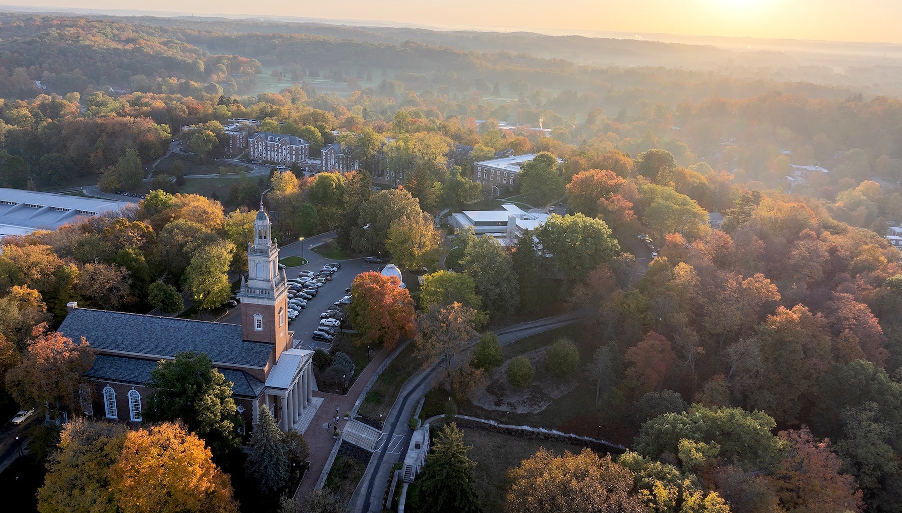 Sunrise over chapel walk