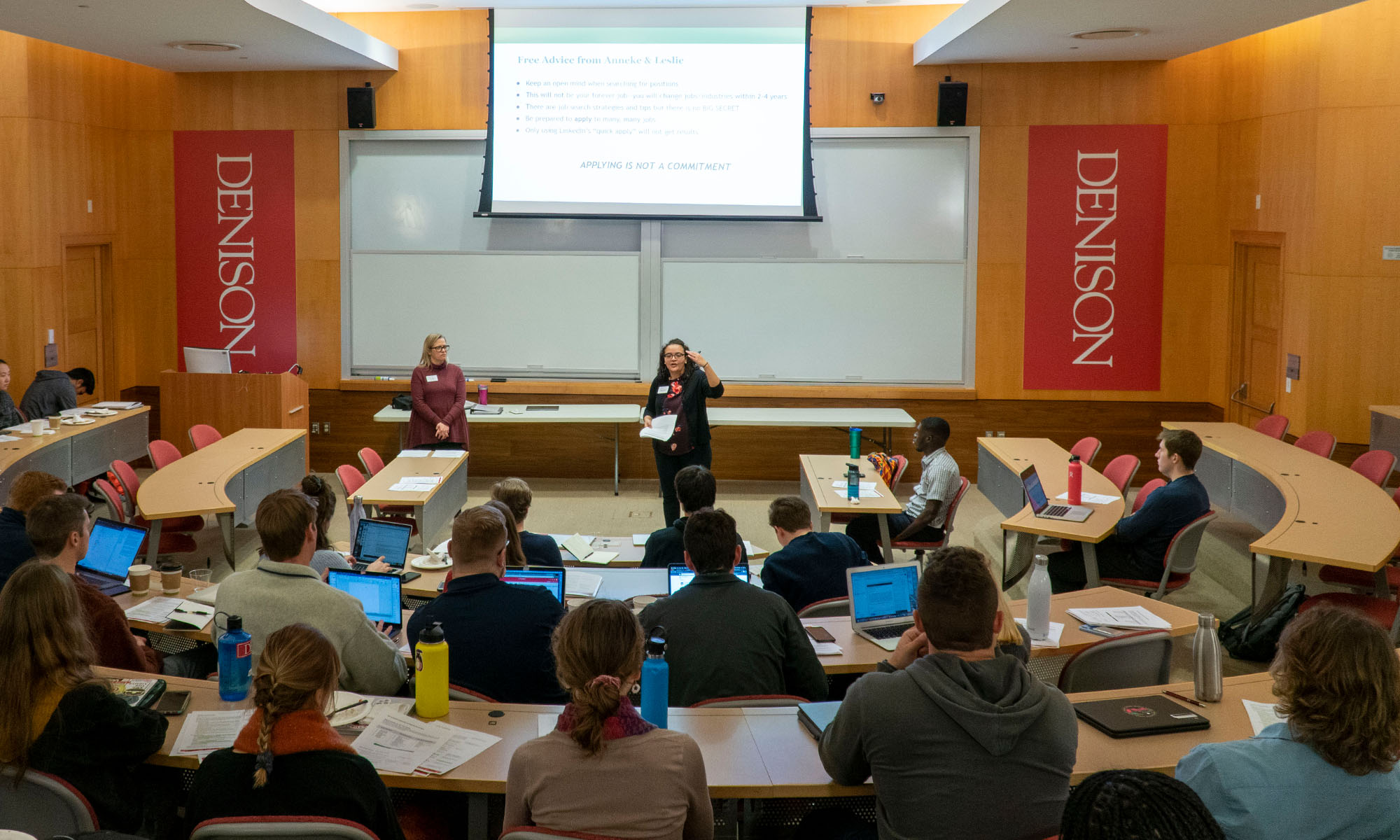 Denison students in a classroom.