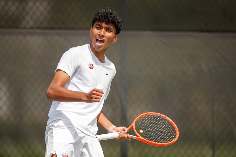 Men's Tennis player celebrates