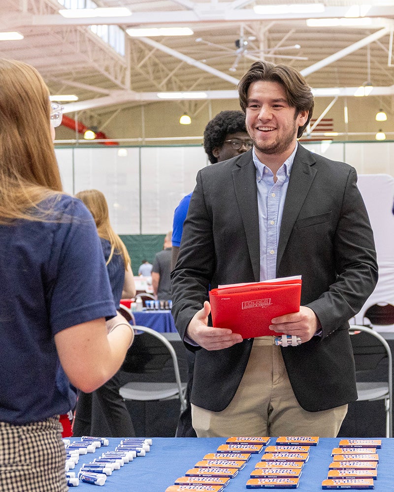 A student at a career fair