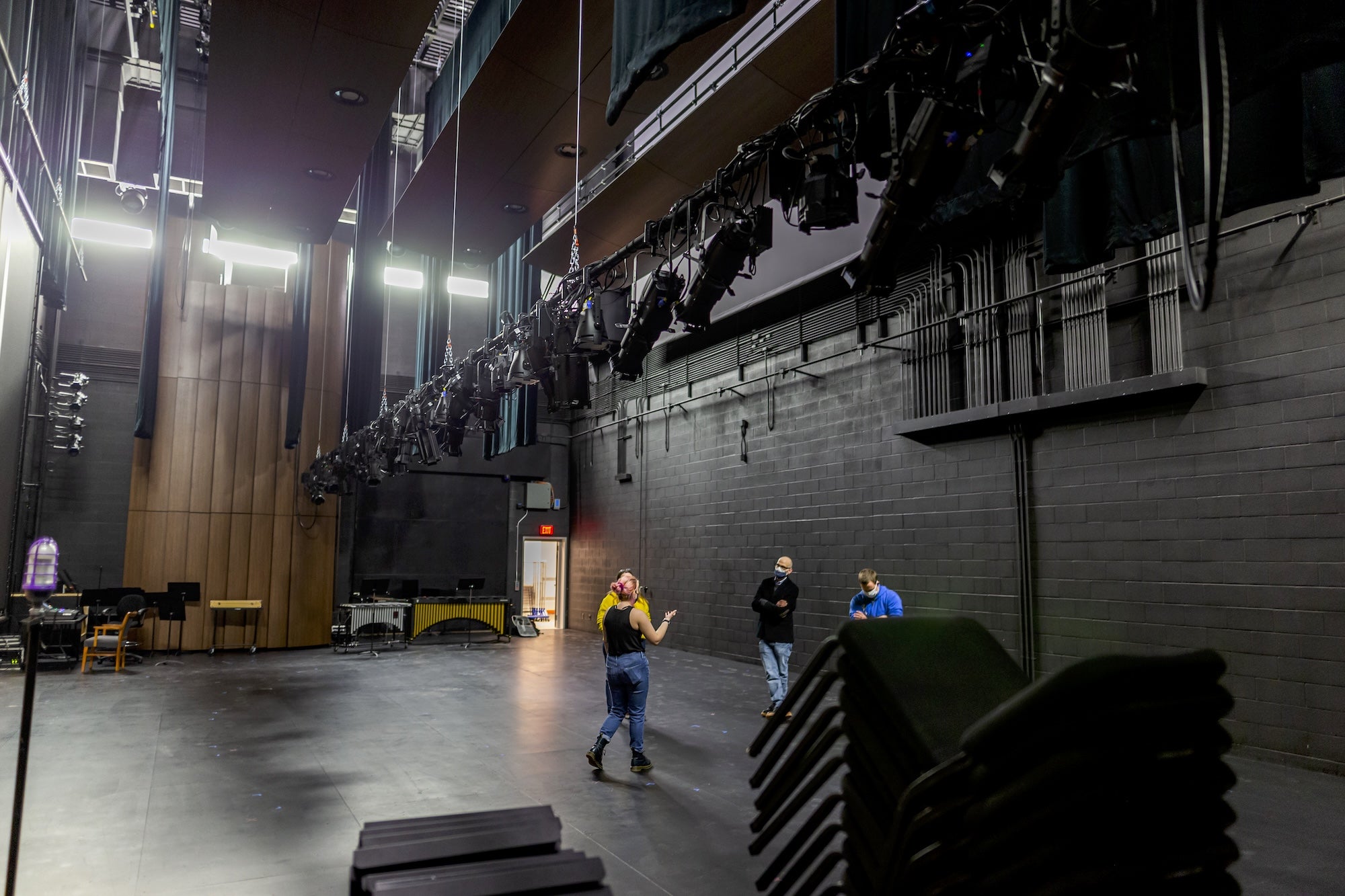 Behind the scenes on stage at the Eisner Center