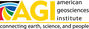 Logo for AGI, the American Geosciences Institute with the words "connecting earth, science, and people" below the block AGI.
