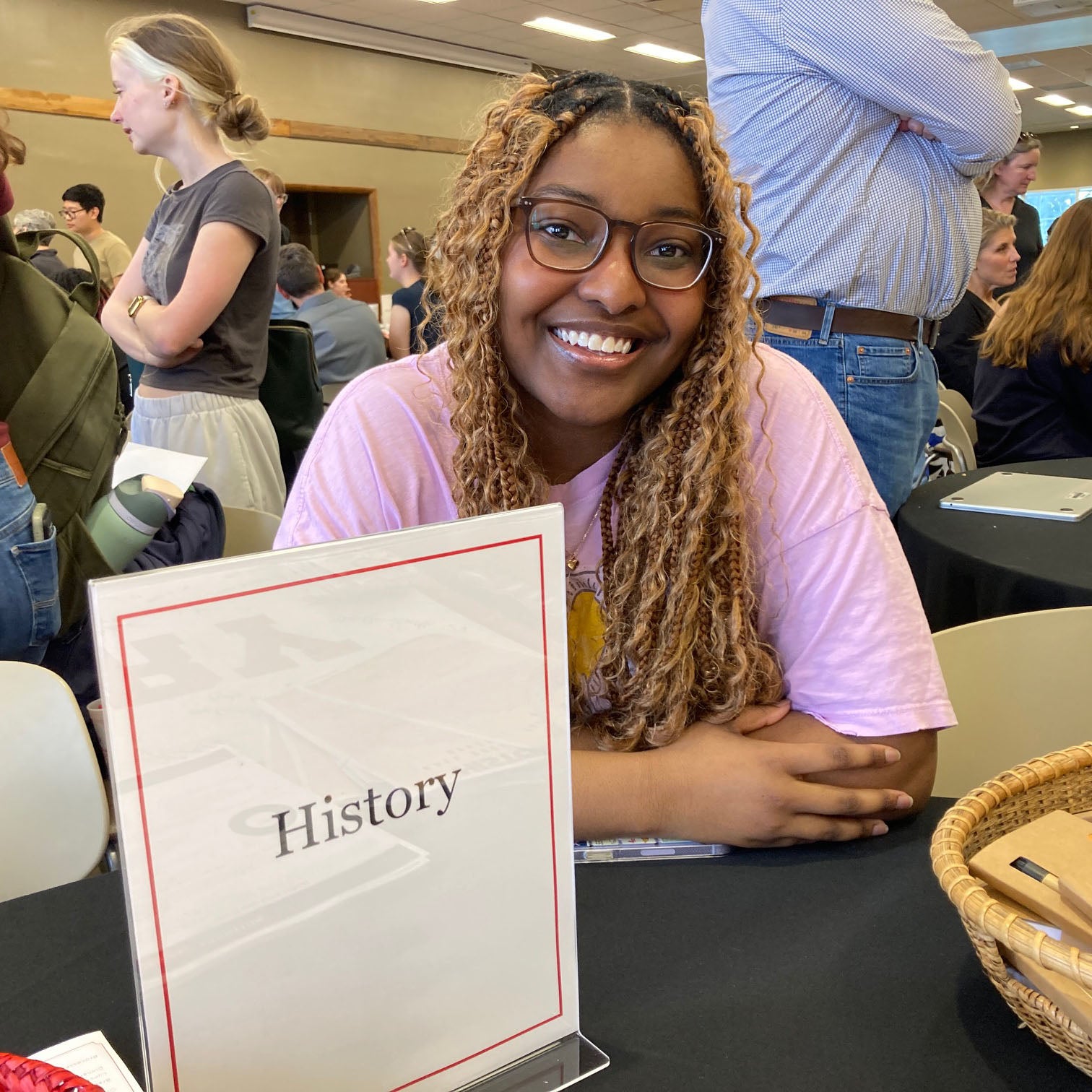 A History major smiles for the camera.