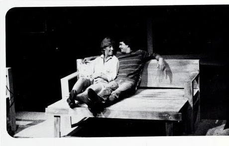 Vintage photo of Susan Booth ’85 as a student acting on stage in "Child's Play"