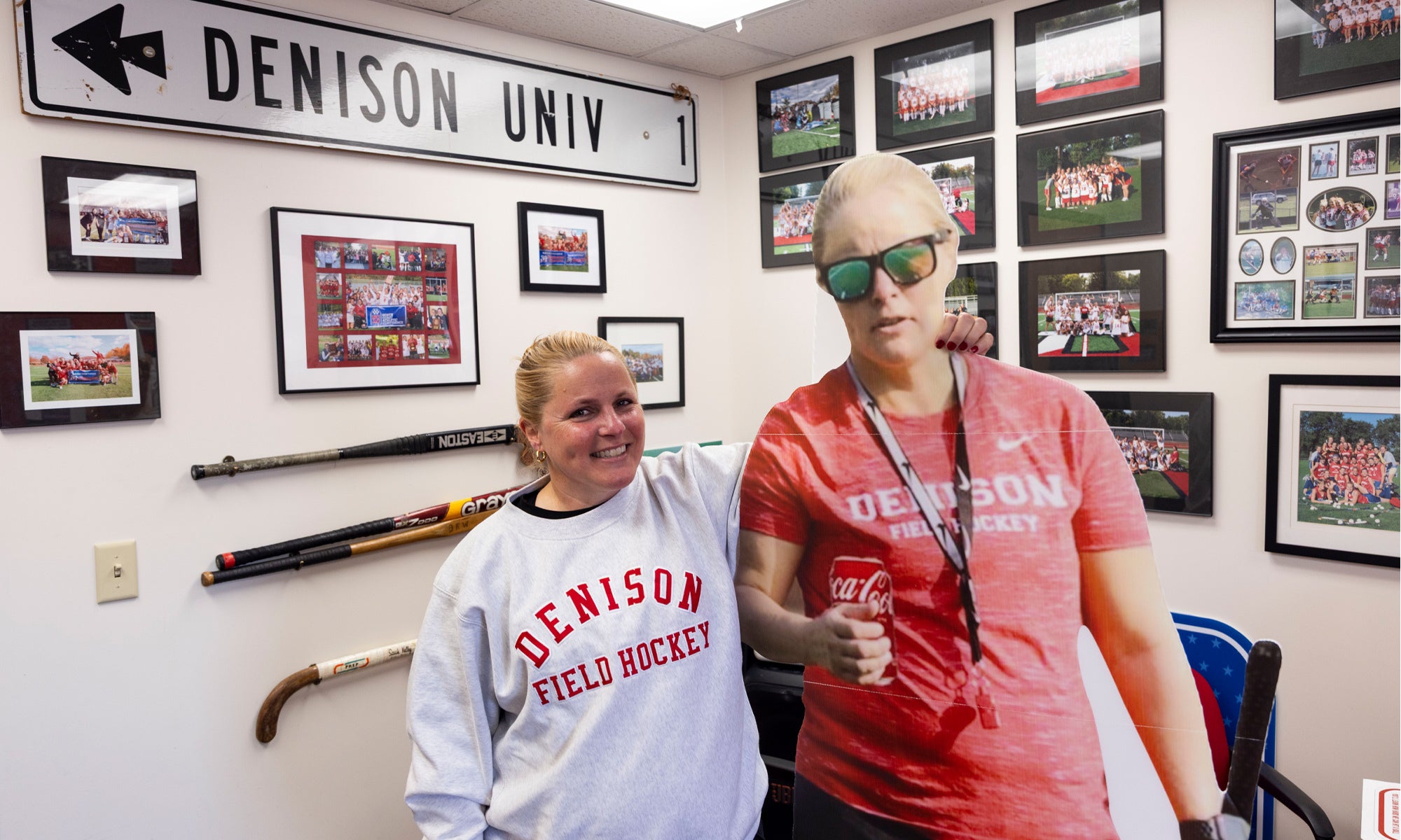 coach with cardboard cutout