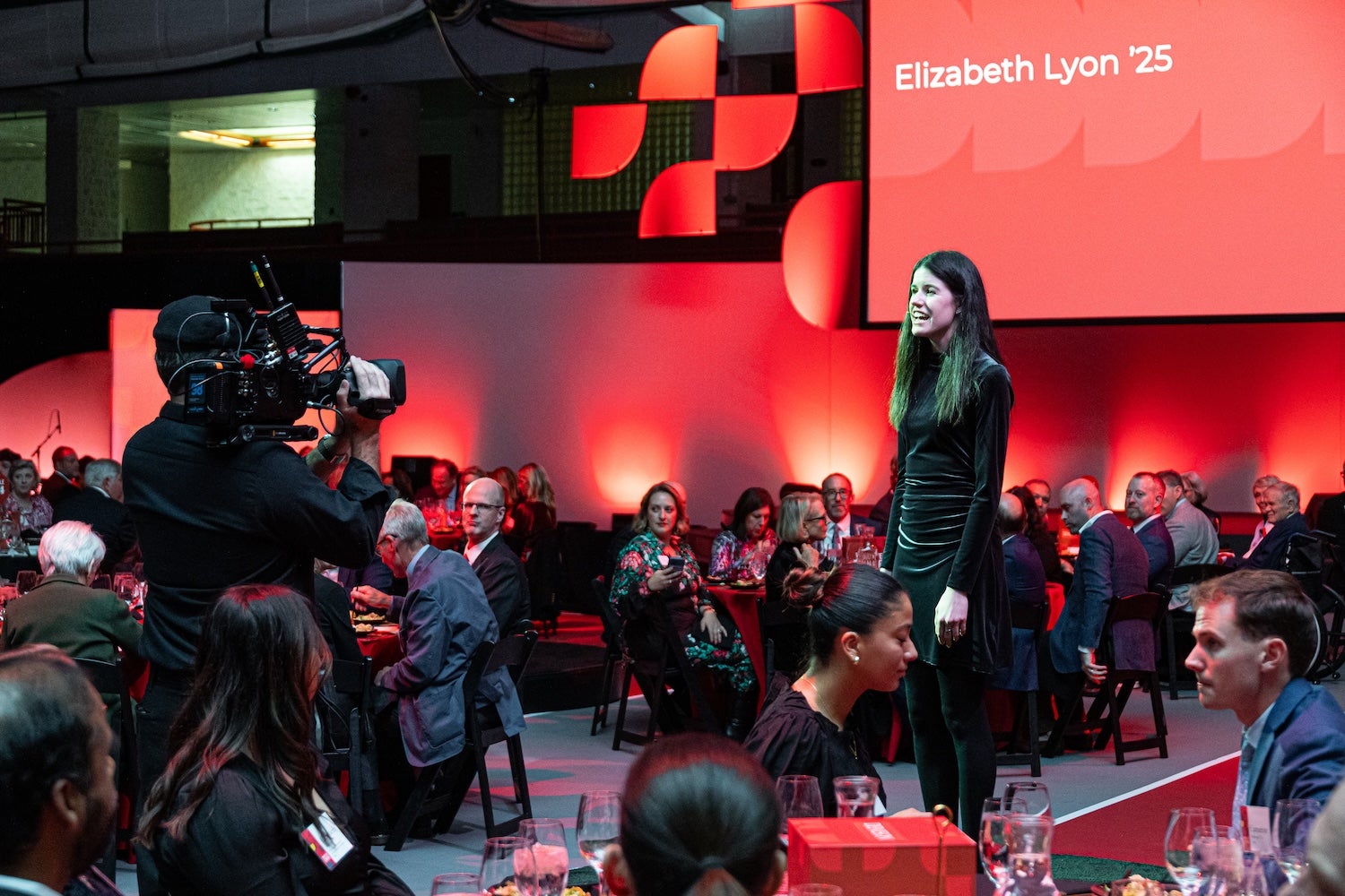 Elizabeth Lyon ʼ25 speaks at the "What We Can Be" campaign event
