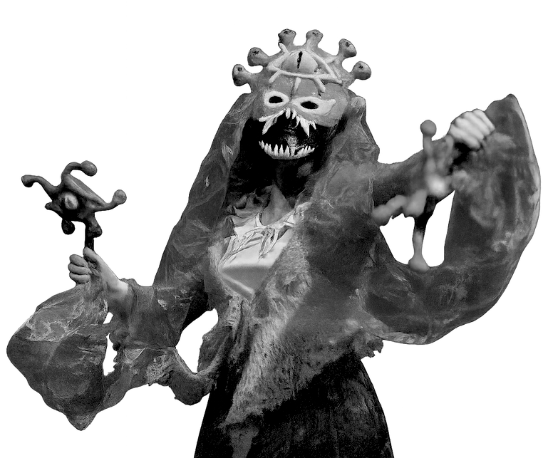 Masked performer