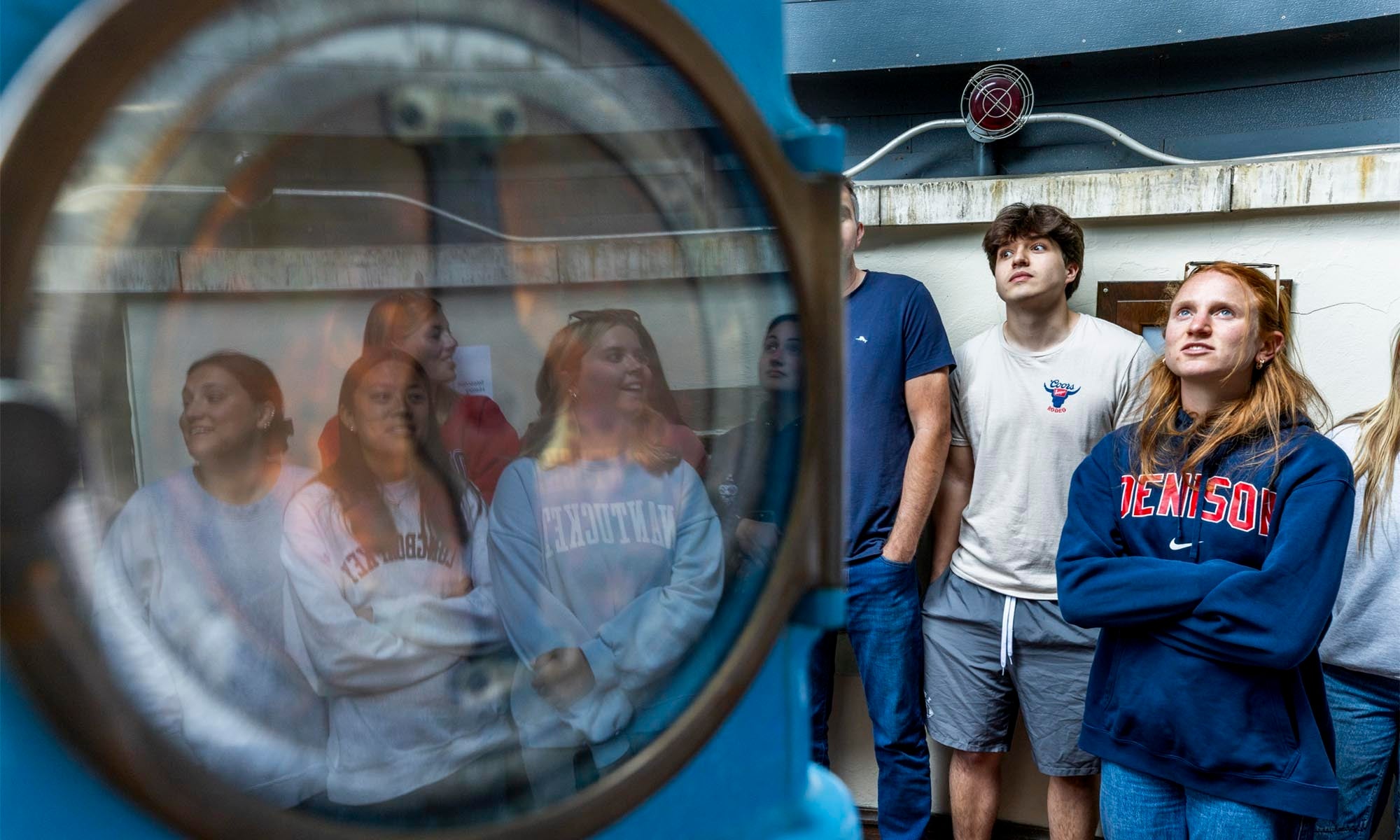 Denison students tour the Swasey Observatory.