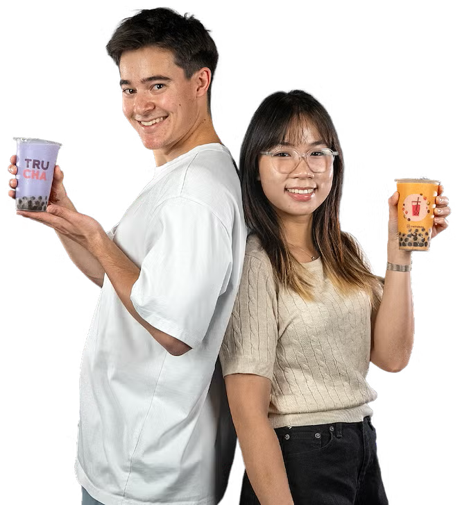 TruCha's Charlie Kuchler ’26 and Truc Hoang ’26