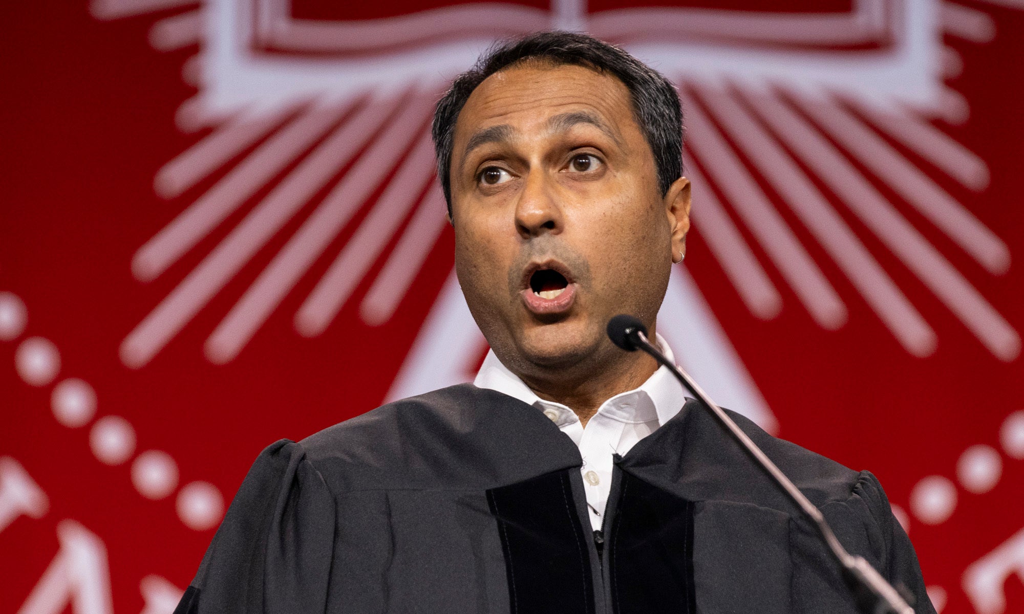 Keynote speaker Eboo Patel addresses the Denison Class of 2026.