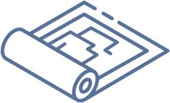 Icon illustration of a blueprint.