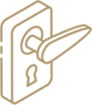 Icon illustration of a door handle,.