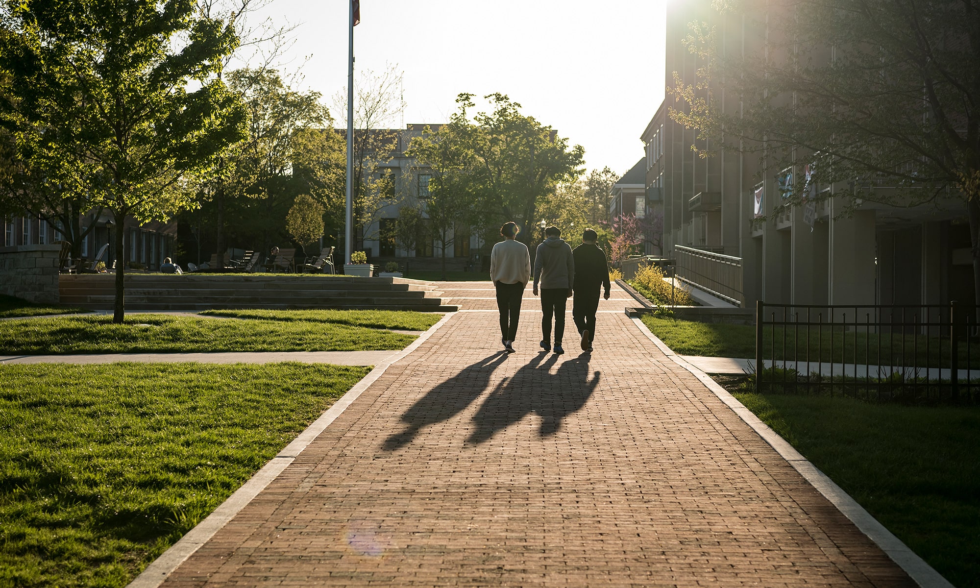 students walking on the academic quad
