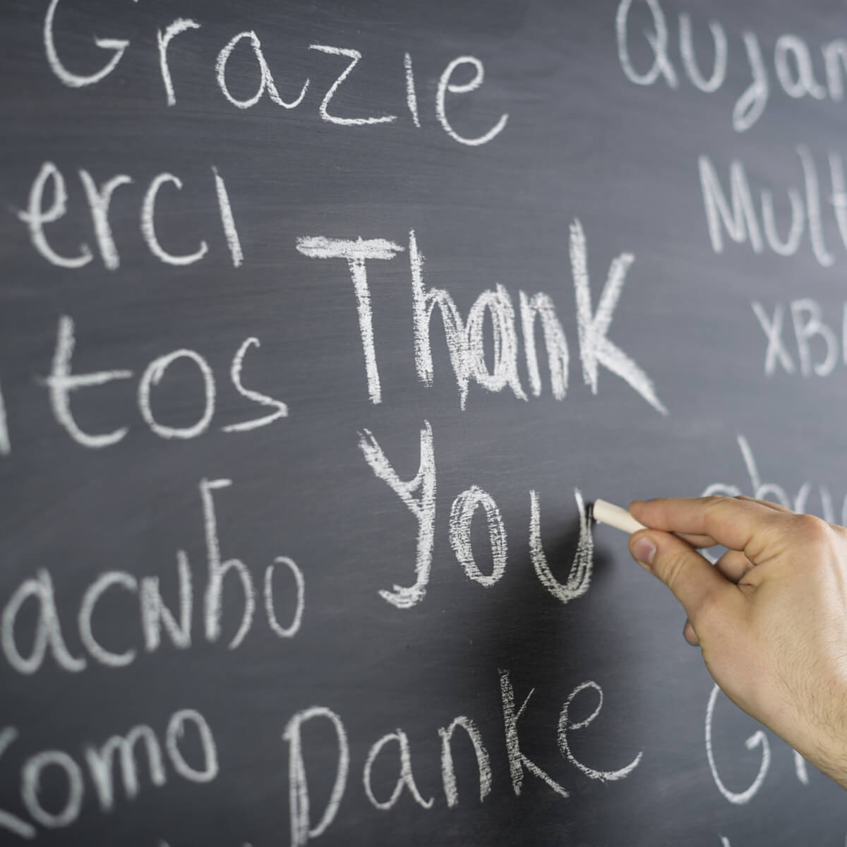 thank you on chalkboard