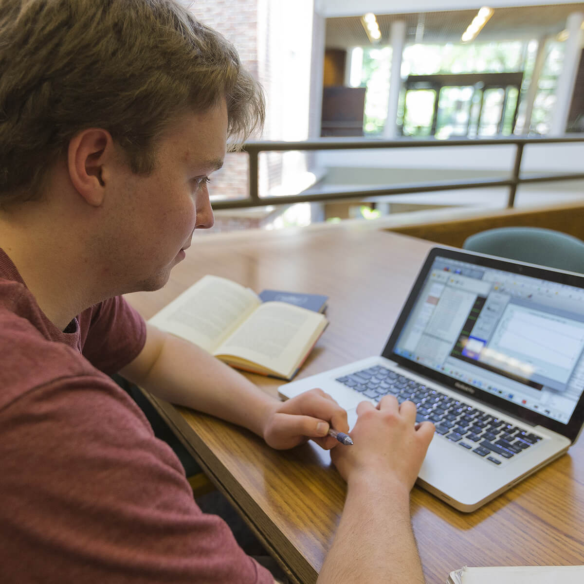 student writing