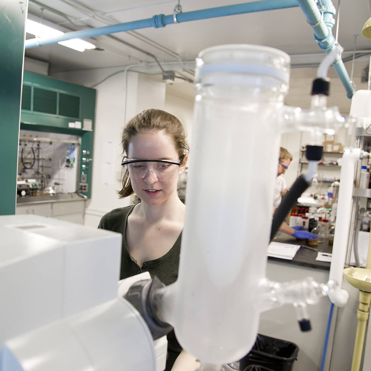 student in lab