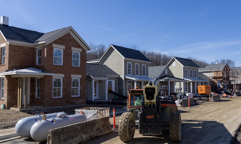 New houses under construction.