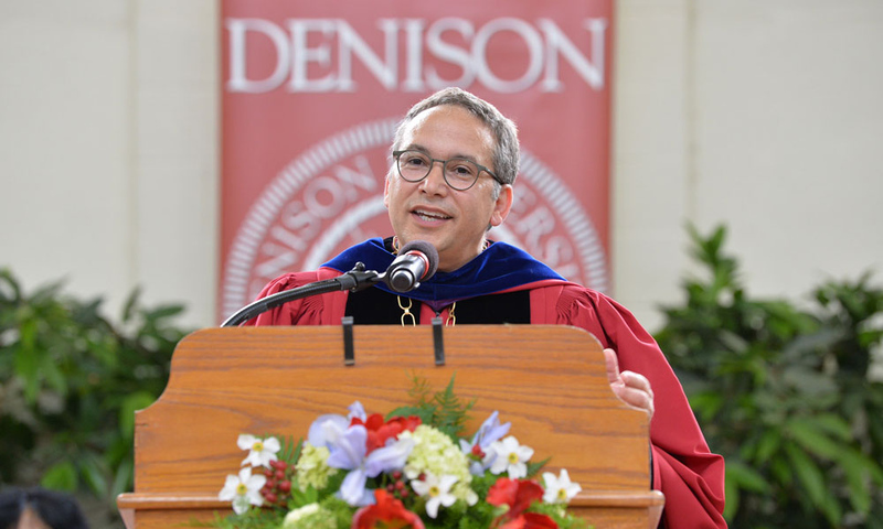 President Adam Weinberg speaking at commencement