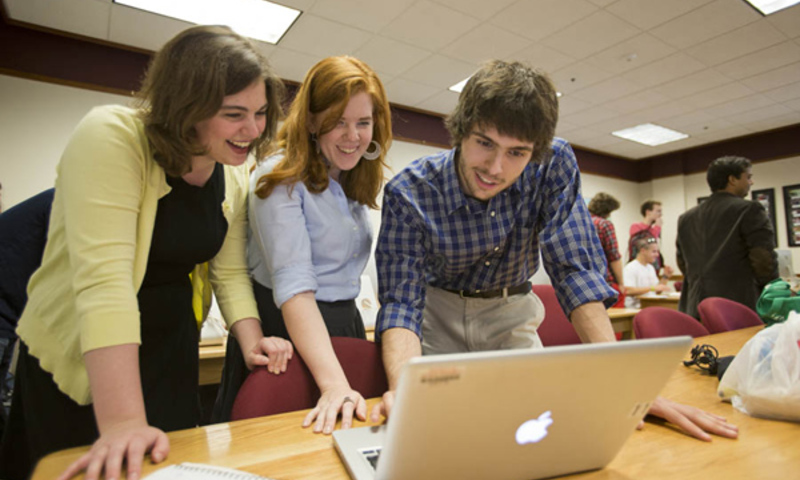 Students at computer