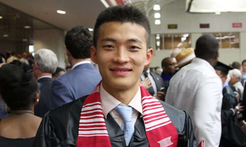 Zhihao Cao '16 at graduation