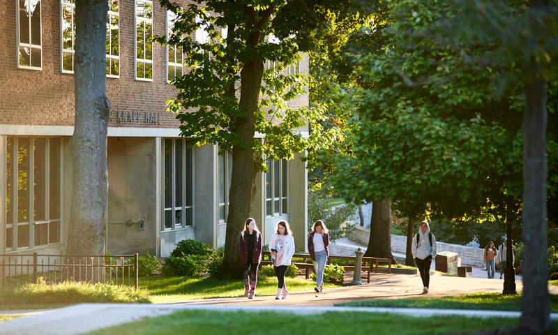 Students walking on campus